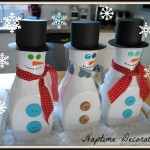 DIY Juice Bottle Snowmen