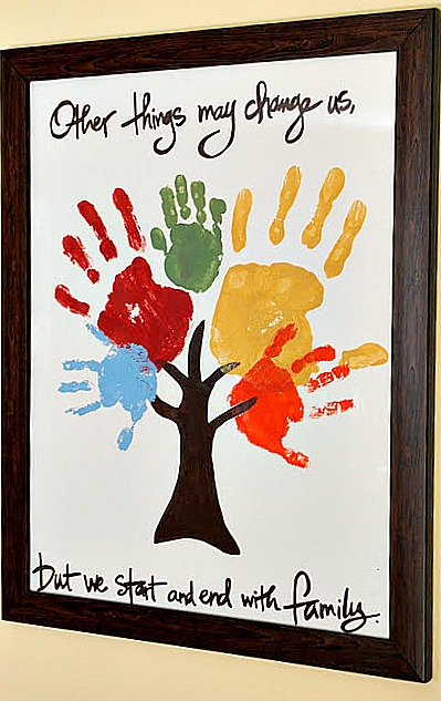 Framed family handprints