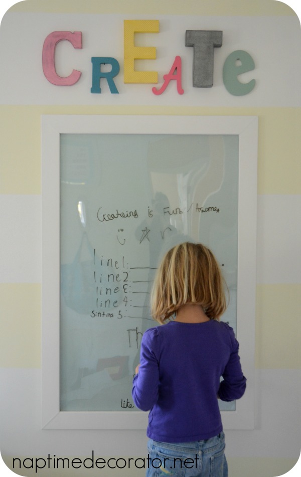 DIY Dry Erase Board from poster frame
