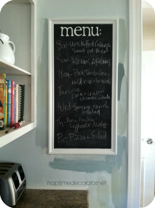 DIY chalkboard menu