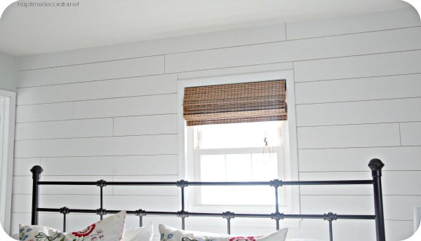 bedroom plank wall