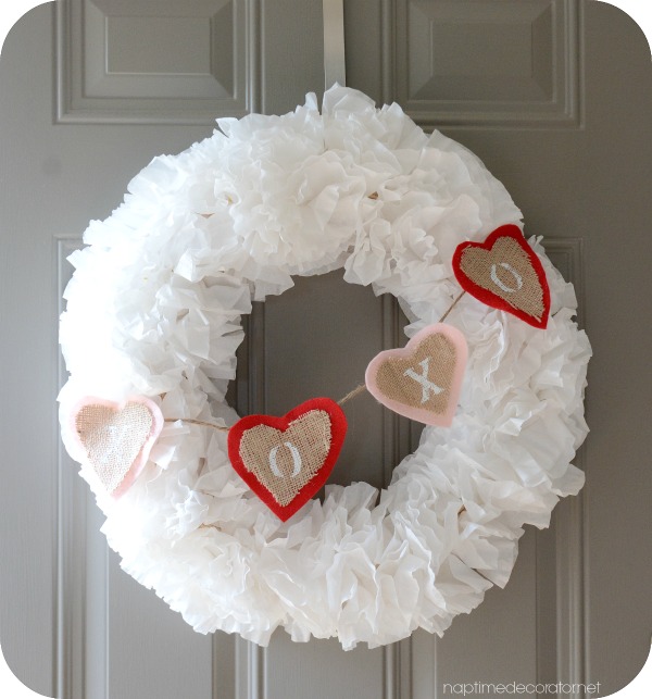 winter Valentine's Day wreath