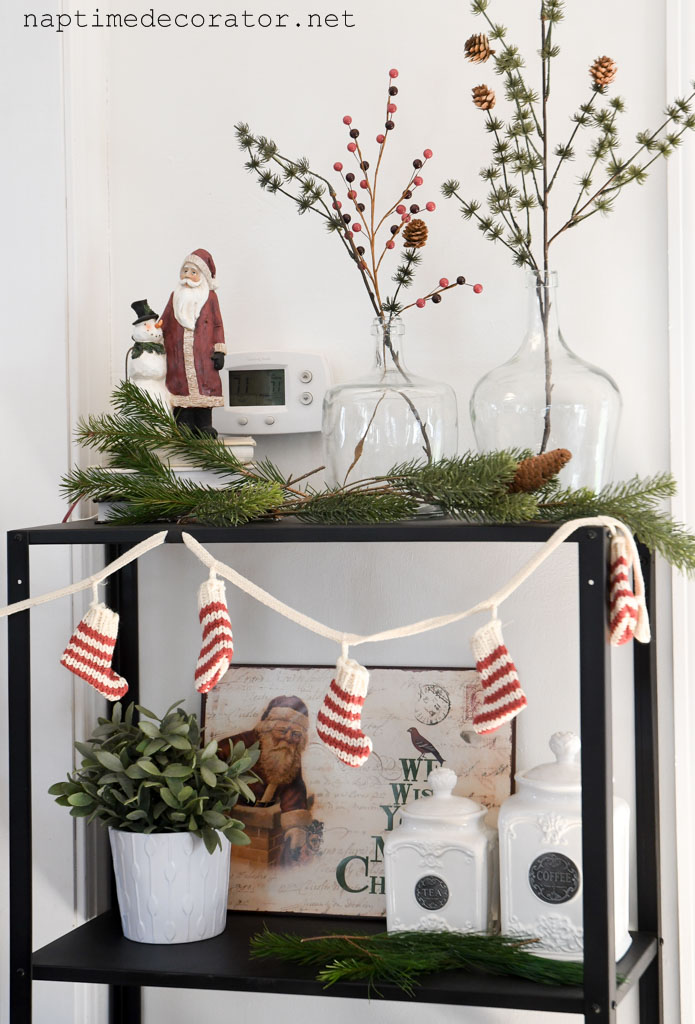 Decorating the New Kitchen Shelves for Christmas